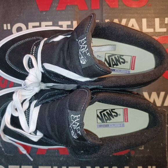 Vans Men's 11.5 Skate Half Cab Classic Black/White Canvas Suede VN0A5FCDY28 - Picture 8 of 12